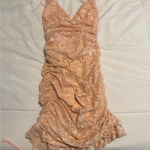 Lucy in the Sky Peach Lace Dress
